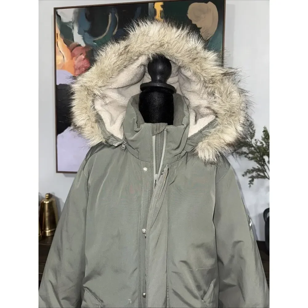 ABERCROMBIE & FITCH ULTRA BOMBER JACKET COAT OLIVE GREEN MENS SIZE MEDIUM Heavy